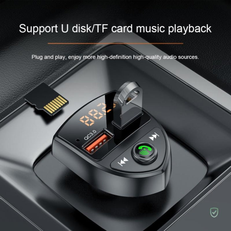 C8 Car U Disk Bluetooth Player Fm Transmitter QC3.0 Dual USB Ports Fast Charging
