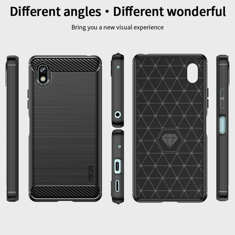For Sony Xperia Ace 3 MOFI Gentleness Brushed Carbon Fiber Soft TPU Case(Black)