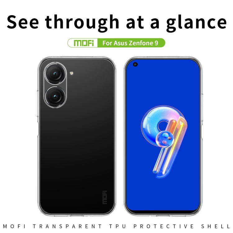 For Asus Zenfone9 MOFI Ming Series Ultra-thin TPU Phone Case(Transparent)