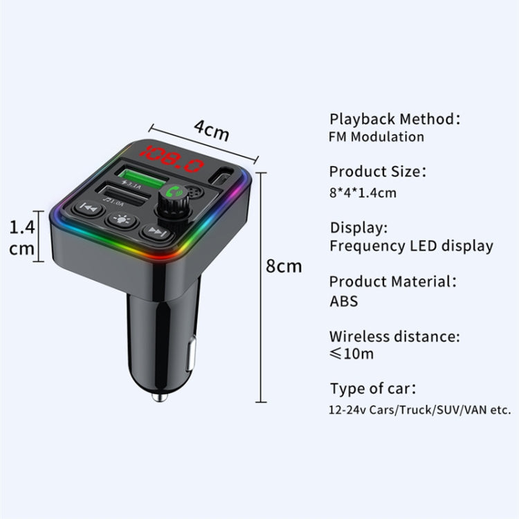 F19 Fast Charging Dual USB Blue Tooth Transmisor Car Mp3 Player