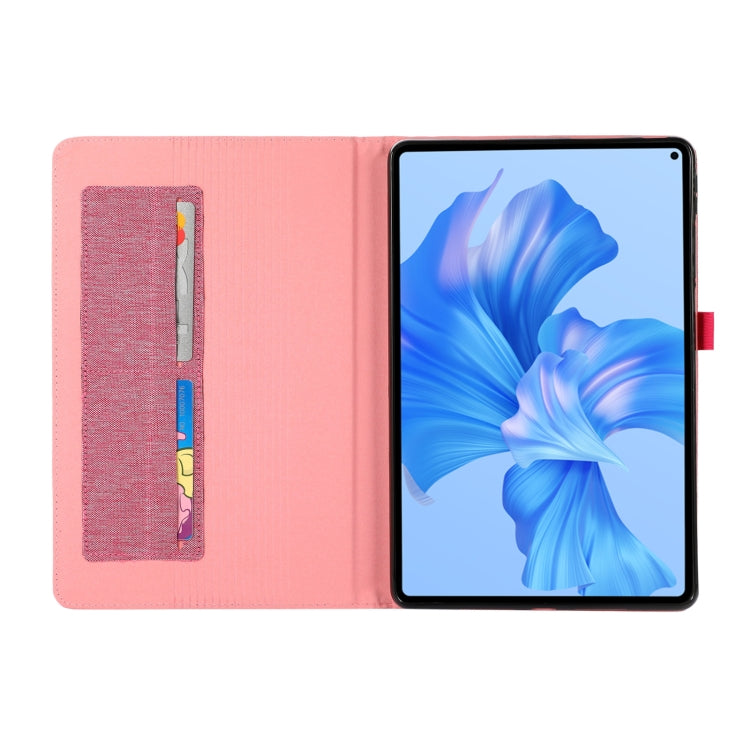 For Huawei MatePad Pro 11 2022 Fabric Leather Tablet Case(RoseRed)