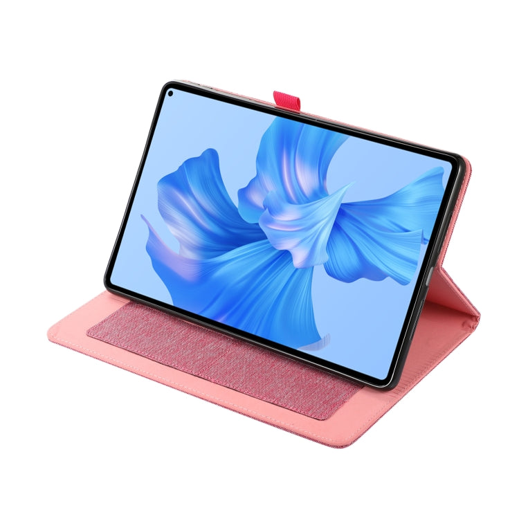 For Huawei MatePad Pro 11 2022 Fabric Leather Tablet Case(RoseRed)