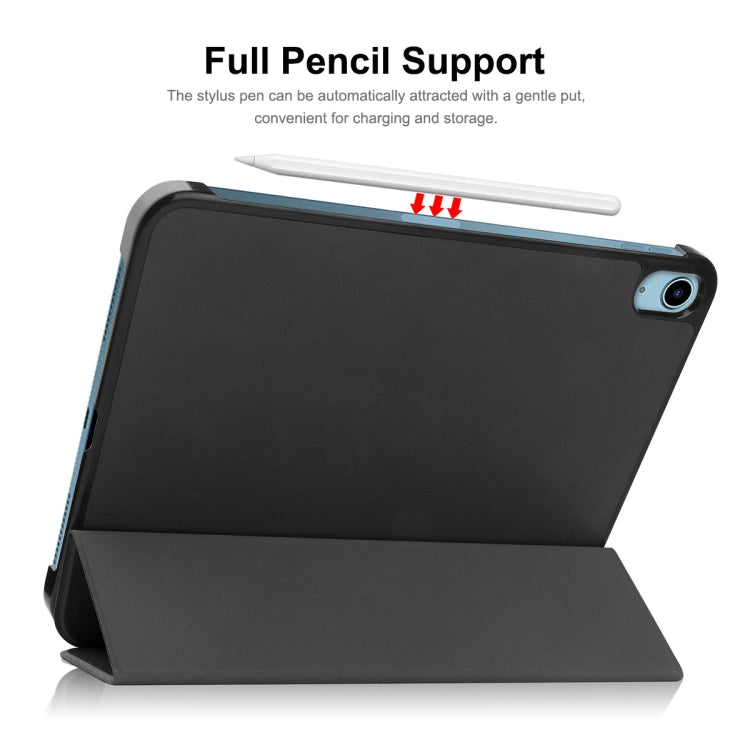 For iPad 2025 / 2022 ENKAY Tri-fold Custer Texture Leather Stand Smart Case(Dark Blue) - free shipping - PMC Jewellery - Order now!