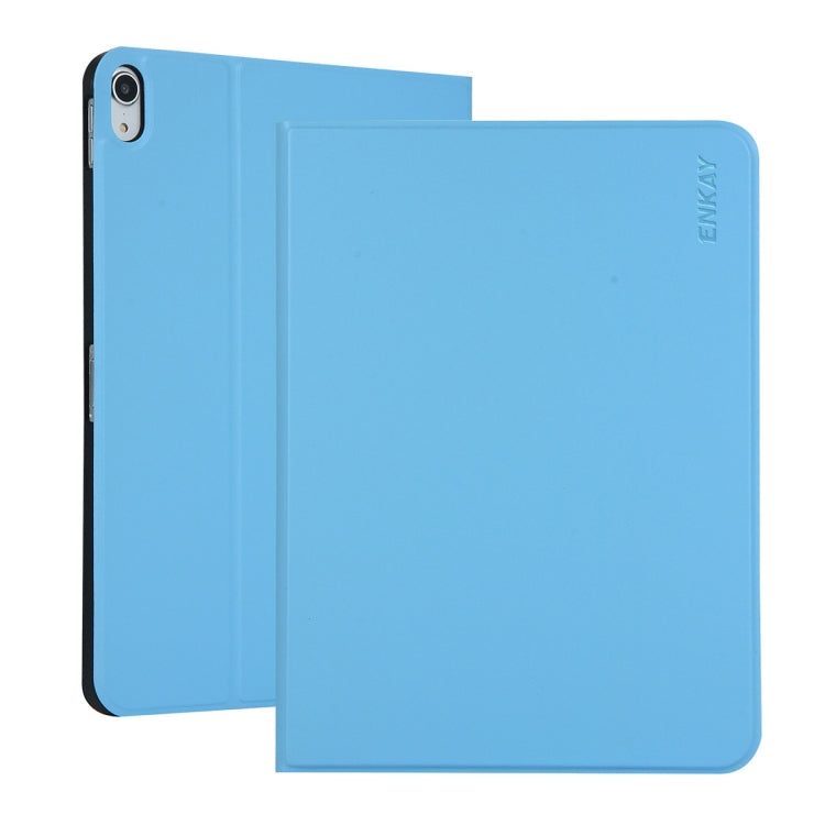 For iPad 2025 / 2022 ENKAY PC Back Cover Smart Leather Tablet Case with Pen Slot & Holder(Light Blue) - free shipping - PMC Jewellery - Order now!