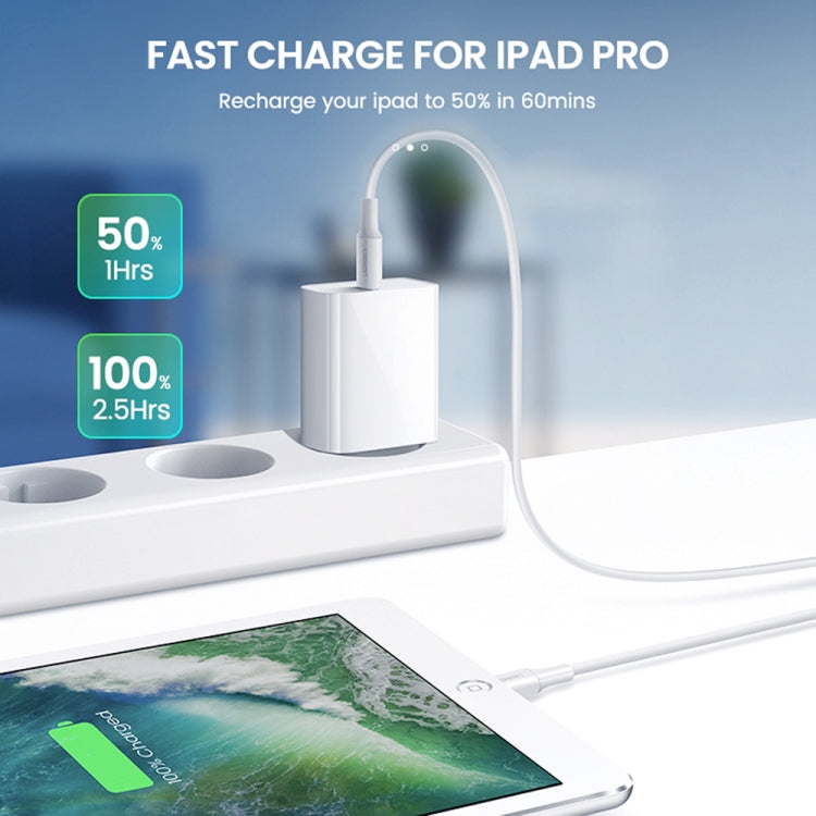 PD11 Single PD3.0 USB-C / Type-C 20W Fast Charger with 1m Type-C to 8 Pin Data Cable, EU Plug(White)