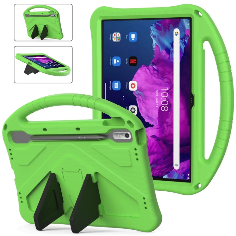 For Lenovo Tab P11 Pro 11.2 2023 TB-132FU / TB-138FC / P11 Pro11.5 2022 TB-J706F 2021 / TB-J716 2022 EVA Shockproof Tablet Case with Holder(Green)