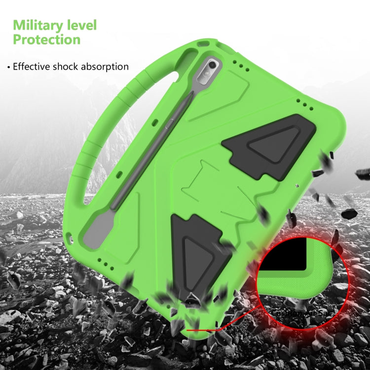 For Lenovo Tab P11 Pro 11.2 2023 TB-132FU / TB-138FC / P11 Pro11.5 2022 TB-J706F 2021 / TB-J716 2022 EVA Shockproof Tablet Case with Holder(Green)