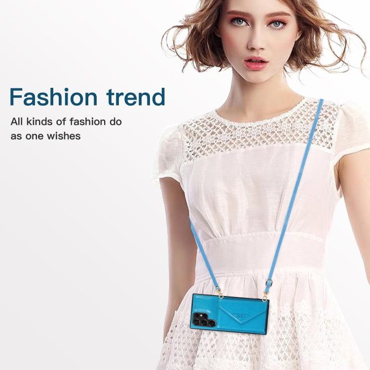 For Samsung Galaxy S23 Ultra 5G Cross-body Wallet Card Bag Leather Phone Case(Blue)