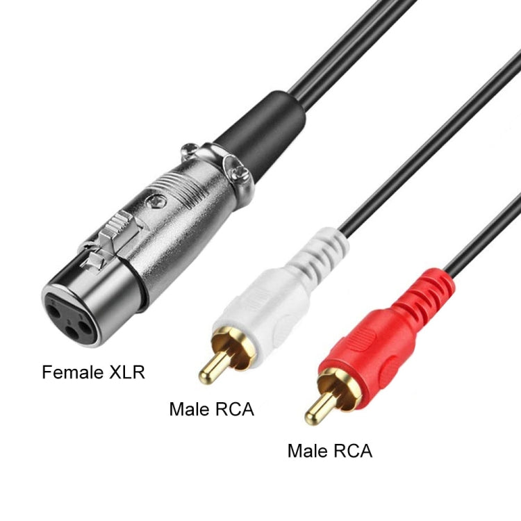 JUNSUNMAY 2 RCA Male to XLR Female Stereo Audio Cable, Cable Length:3m - RCA Cable by JUNSUNMAY | Online Shopping South Africa | PMC Jewellery | Buy Now Pay Later Mobicred