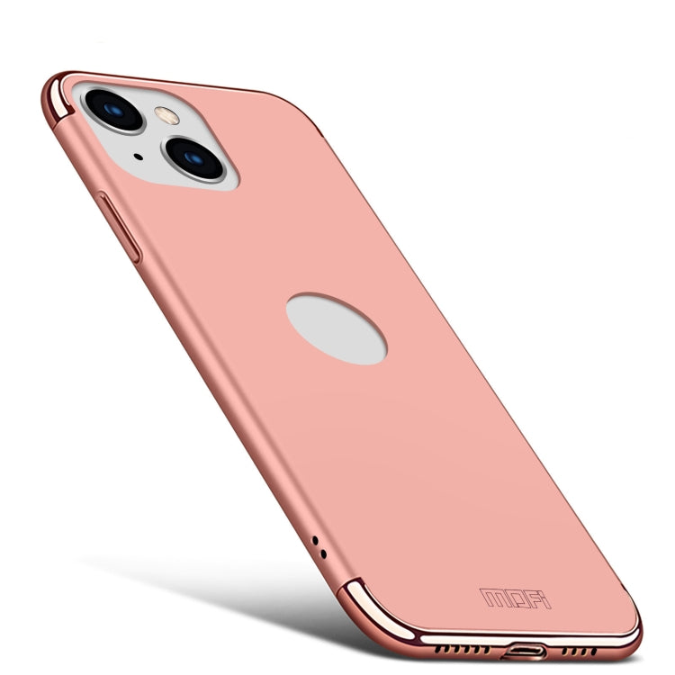 For iPhone 14 Plus MOFI Yatun Series 3 in 1 Stitching PC Phone Case(Rose gold)