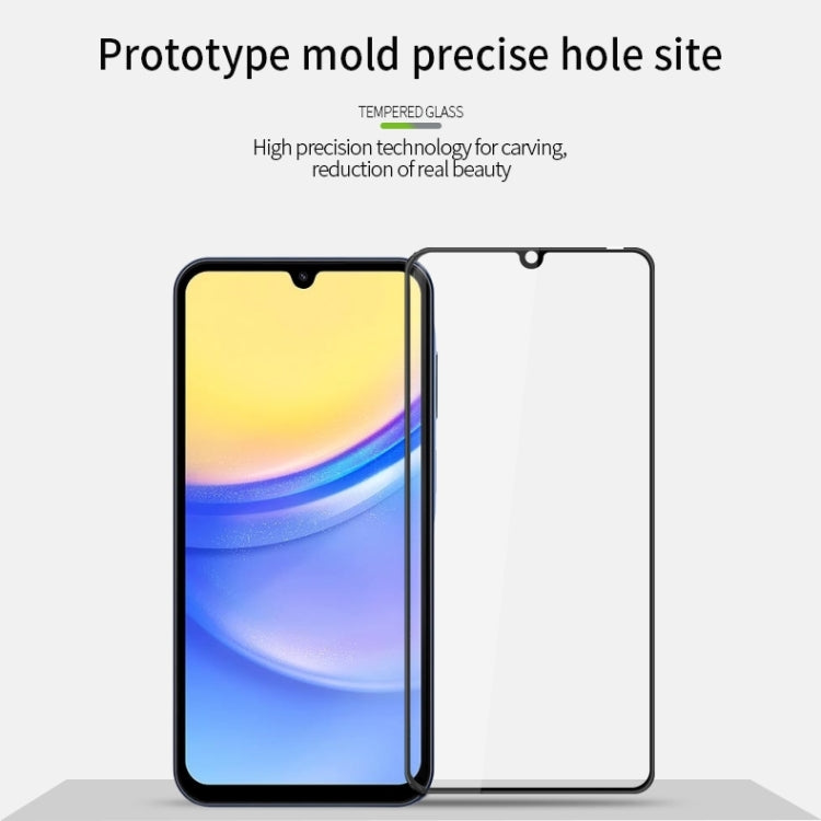 For Samsung Galaxy A15 MOFI 9H 3D Explosion-proof Curved Screen Tempered Glass Film(Black)