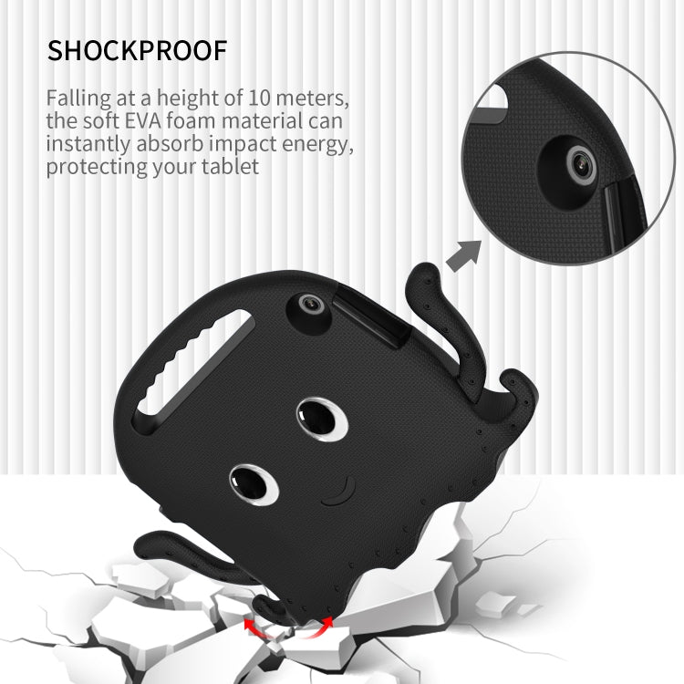 For Lenovo Tab M10 3rd Gen 10.1 TB-328 Octopus Style EVA Hybrid PC Shockproof Tablet Case with Strap(Black)