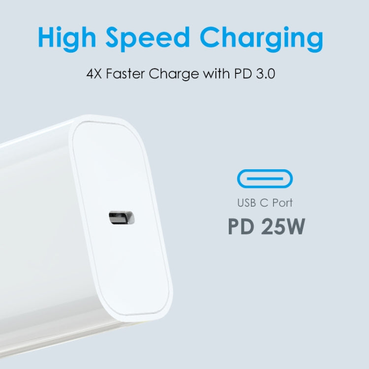 NORTHJO NOPD2501 PD 25W USB-C / Type-C Single Port Fast Charger, Plug Type:EU Plug(White)