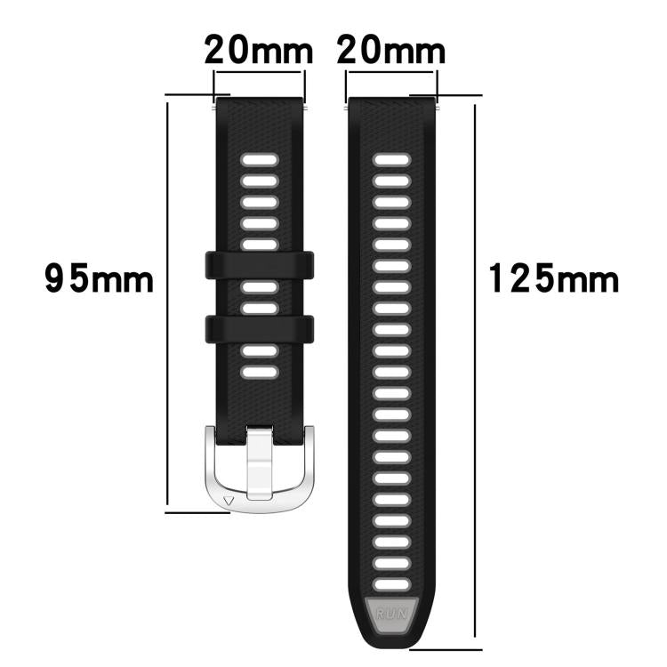 For Amazfit Pop 20mm Cross Texture Two Color Silicone Steel Buckle Watch Band(Army Green+Black) - Watch Bands by PMC TechLife | Online Shopping South Africa | PMC TechLife | Buy Now Pay Later Mobicred