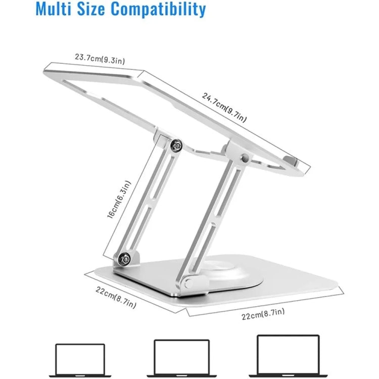 D147 Foldable 360 Degree Rotating Laptop Lifting Bracket Aluminum Alloy Notebook Desktop Stand(Gray)