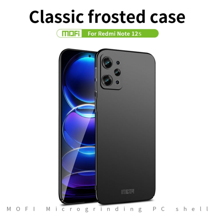 For Xiaomi Redmi Note 12S MOFI Micro-Frosted PC Ultra-thin Hard Phone Case(Black)