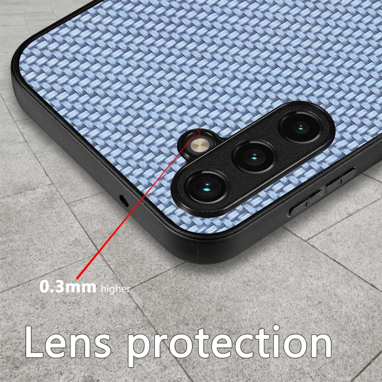 For Samsung Galaxy S25 5G Carbon Fiber Texture Leather Back Cover Phone Case(Khaki)