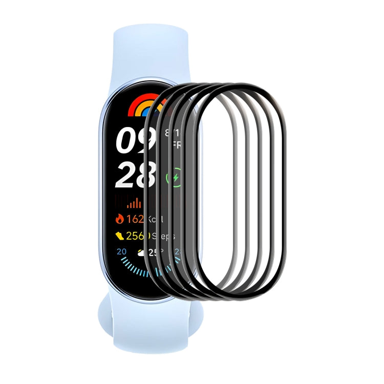 For Xiaomi Smart Band 9 5pcs ENKAY ENKAY 3D Full Coverage Soft PC Edge PMMA HD Screen Film
