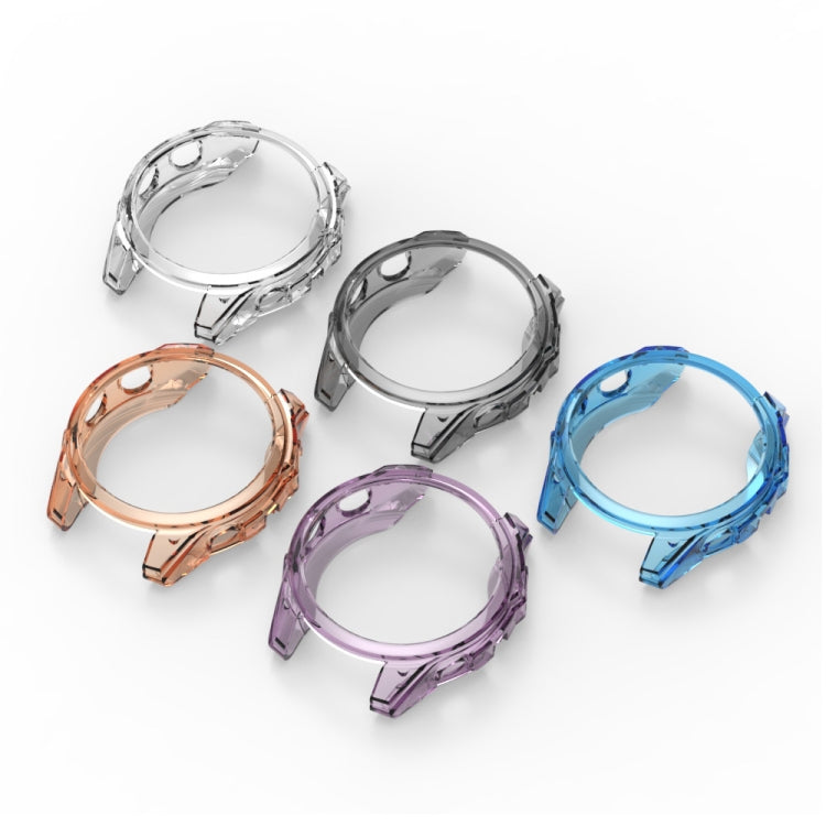 For Garmin Fenix 8 AMOLED 43mm ENKAY Hat-Prince Transparent TPU Frame Drop Protection Case(Transparent)