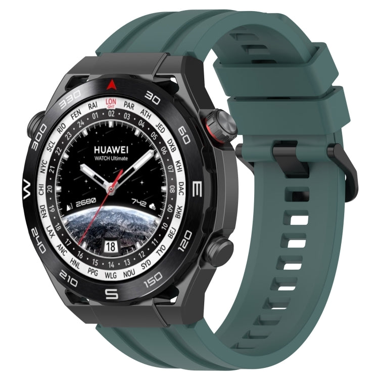 For Huawei Watch Ultimate Long & Short Sports Solid Color Silicone Watch Band Set(Olive Green)