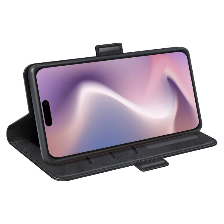 For iPhone 16 Pro Max Dual-side Magnetic Buckle Horizontal Flip Leather Phone Case(Black)