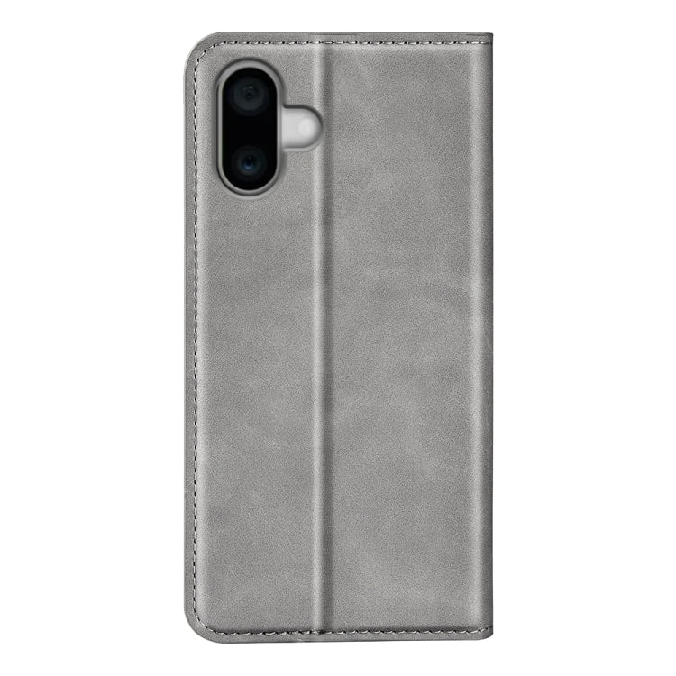 For iPhone 16 Pro Retro-skin Magnetic Suction Leather Phone Case(Grey)