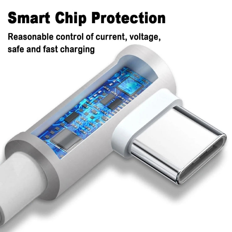 5pcs XJ-93 1m 120W USB to Type-C Elbow Fast Charging Data Cable for vivo and Other Phone(White) - USB-C & Type-C Cable by PMC TechLife | Online Shopping South Africa | PMC TechLife