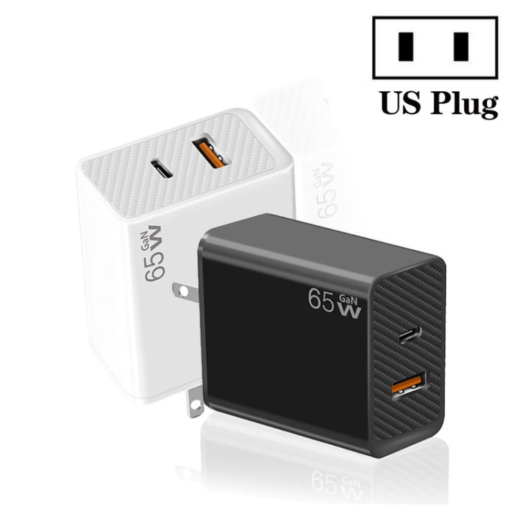 GaN PD48W Type-C PD3.0 + USB3.0 Fast Charger ,US Plug(White)
