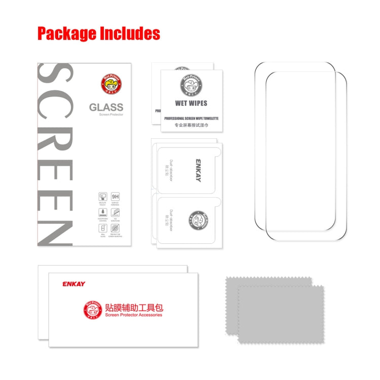 For iPhone 16 Pro Max 2pcs NKAY 0.26mm 9H 2.5D High Aluminum-silicon Tempered Glass Film