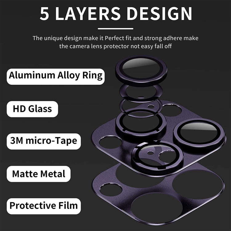 For iPhone 15 Pro / 15 Pro Max ENKAY Anti-reflection Camera Lens Aluminium Alloy Tempered Glass Film(Black)