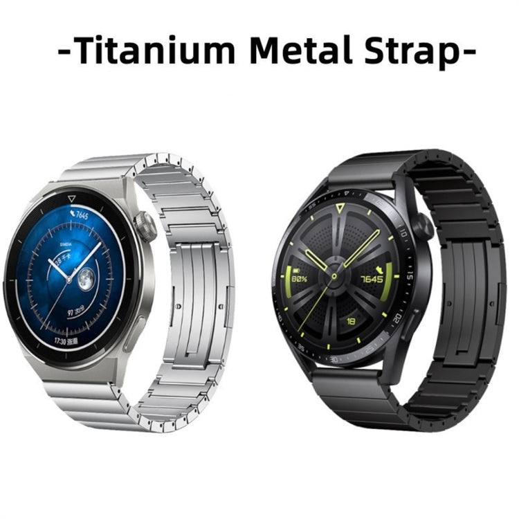 For Huawei Watch GT 2 46mm One Bead Titanium Alloy Watch Band(Black)