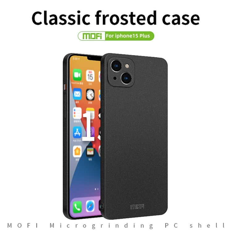 For iPhone 15 Plus MOFI Fandun Series Frosted PC Ultra-thin All-inclusive Phone Case(Red)