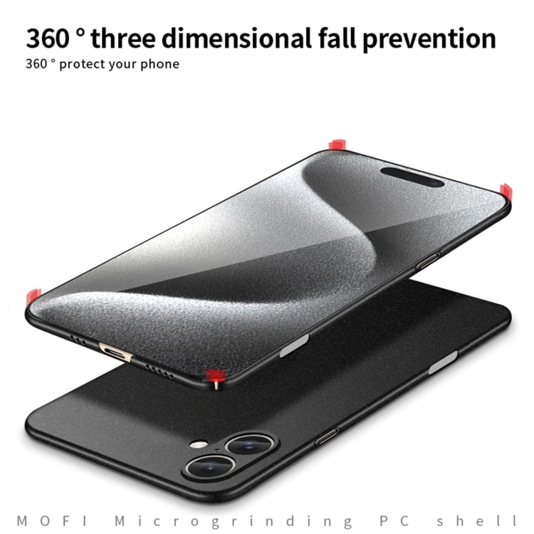 For iPhone 16 MOFI Fandun Series Frosted PC Ultra-thin All-inclusive Phone Case(Blue)