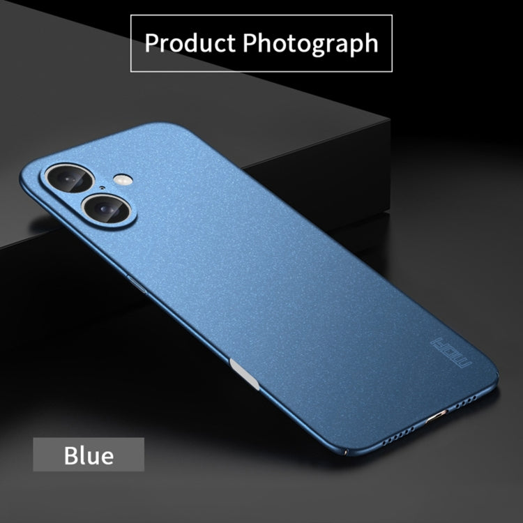 For iPhone 16 Plus MOFI Fandun Series Frosted PC Ultra-thin All-inclusive Phone Case(Blue)