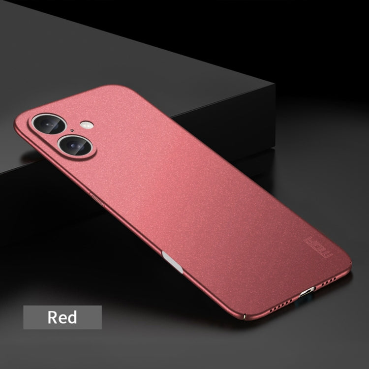 For iPhone 16 Plus MOFI Fandun Series Frosted PC Ultra-thin All-inclusive Phone Case(Red)