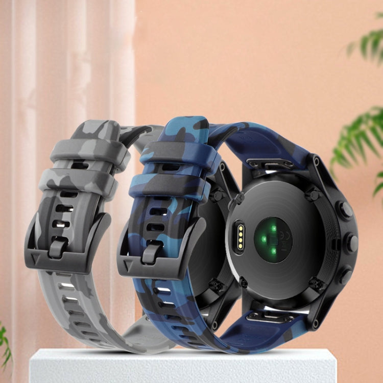 For Garmin Approach S62 22mm Camouflage Silicone Watch Band(Camouflage Grey)
