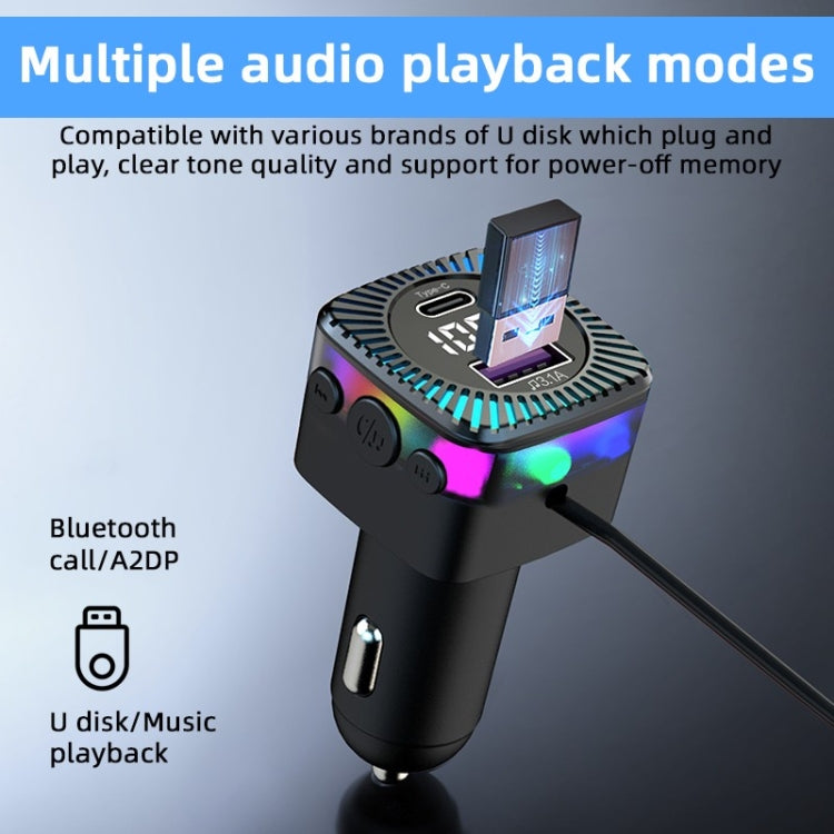 CS5 Car 3 in 1 Bluetooth 5.3 MP3 Player FM Transmitter Charger with Cable - Car Charger by PMC TechLife | Online Shopping South Africa | PMC TechLife | Buy Now Pay Later Mobicred