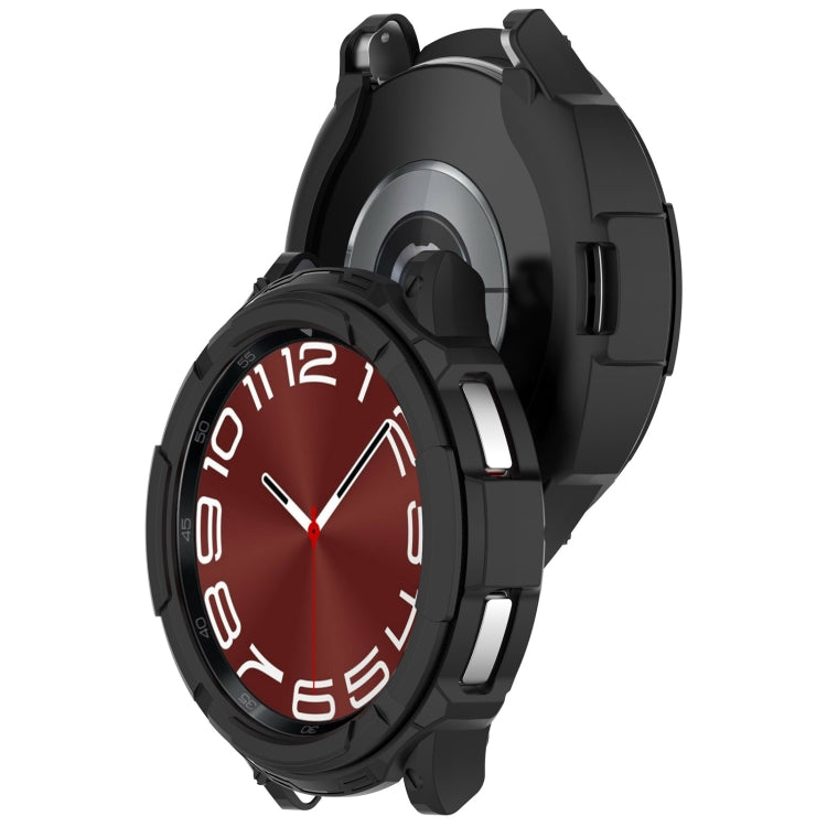 For Samsung Galaxy Watch 6 Classic 43mm Rotating Ring + TPU Armor Watch Protective Case(Black)