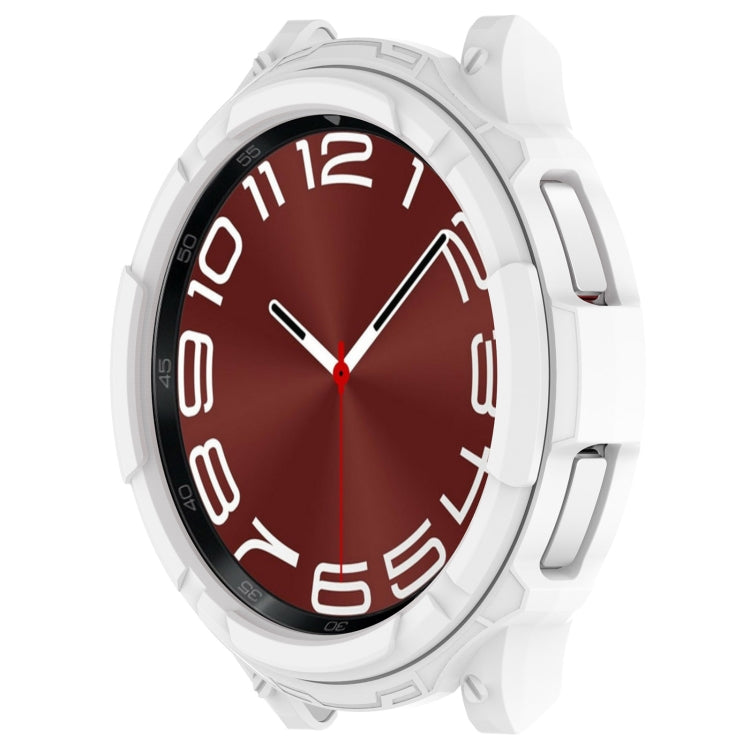 For Samsung Galaxy Watch 6 Classic 47mm Rotating Ring + TPU Armor Watch Protective Case(White)