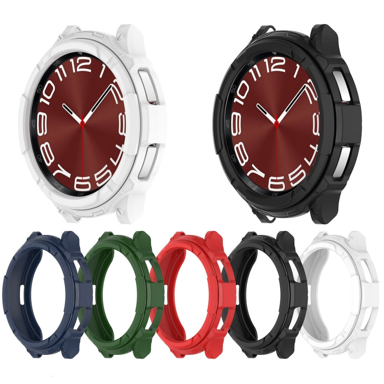 For Samsung Galaxy Watch 6 Classic 47mm Rotating Ring + TPU Armor Watch Protective Case(White)