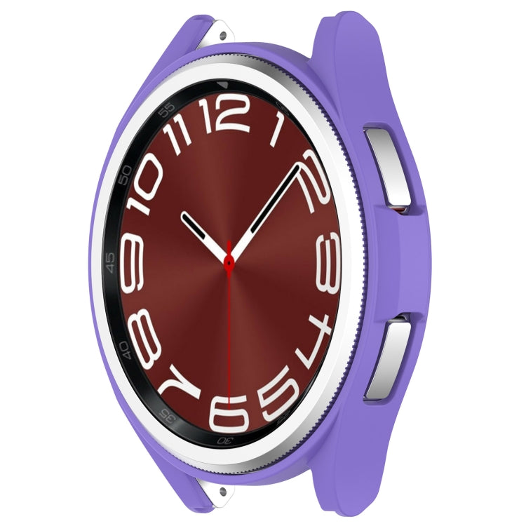 For Samsung Galaxy Watch 6 Classic 47mm Half Coverage Hollow PC Watch Protective Case(Purple)