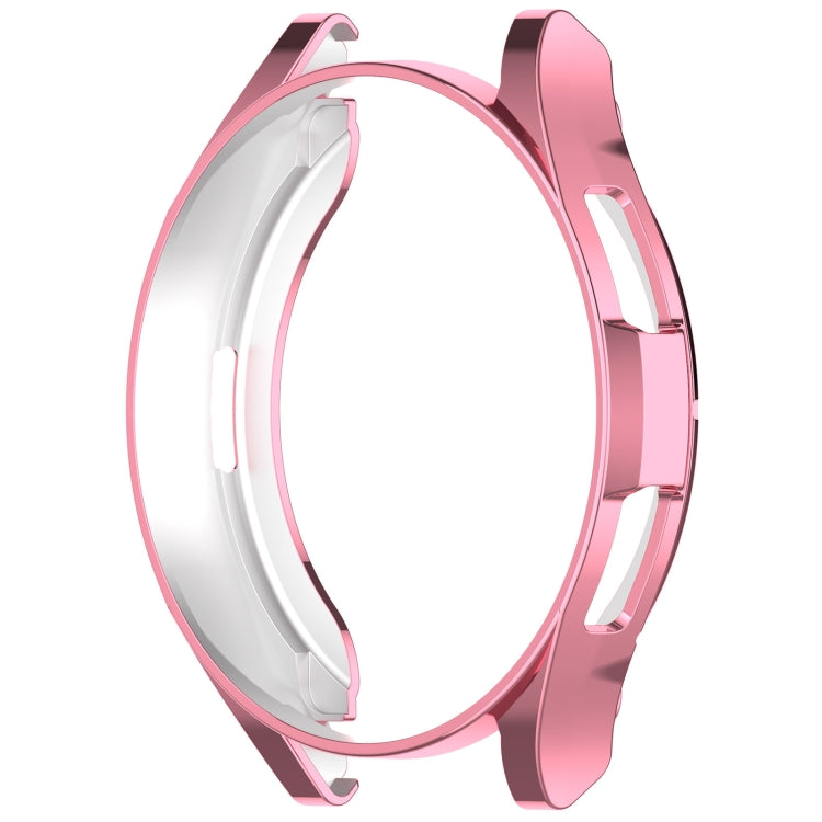 For Samsung Galaxy Watch6 Classic 43mm Electroplated TPU Half Pack Hollow Watch Protective Case(Pink)