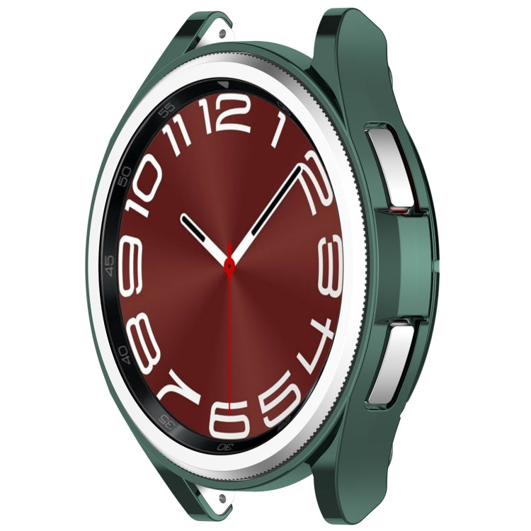 For Samsung Galaxy Watch6 Classic 43mm Electroplated TPU Half Pack Hollow Watch Protective Case(Green)