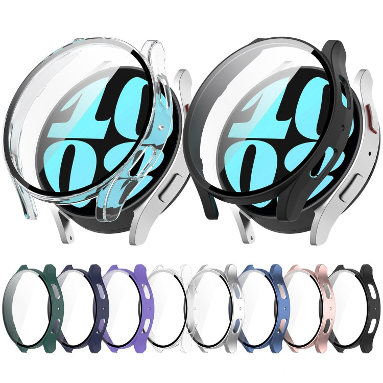 For Samsung Galaxy Watch6 40mm PC + Tempered Film Integrated Watch Protective Case(Rose Gold)