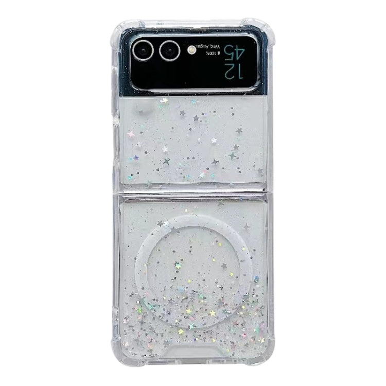 For Samsung Galaxy Z Flip3 Magsafe Glitter TPU Phone Case(White)