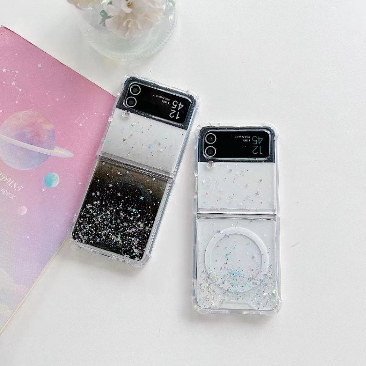For Samsung Galaxy Z Flip3 Magsafe Glitter TPU Phone Case(White)