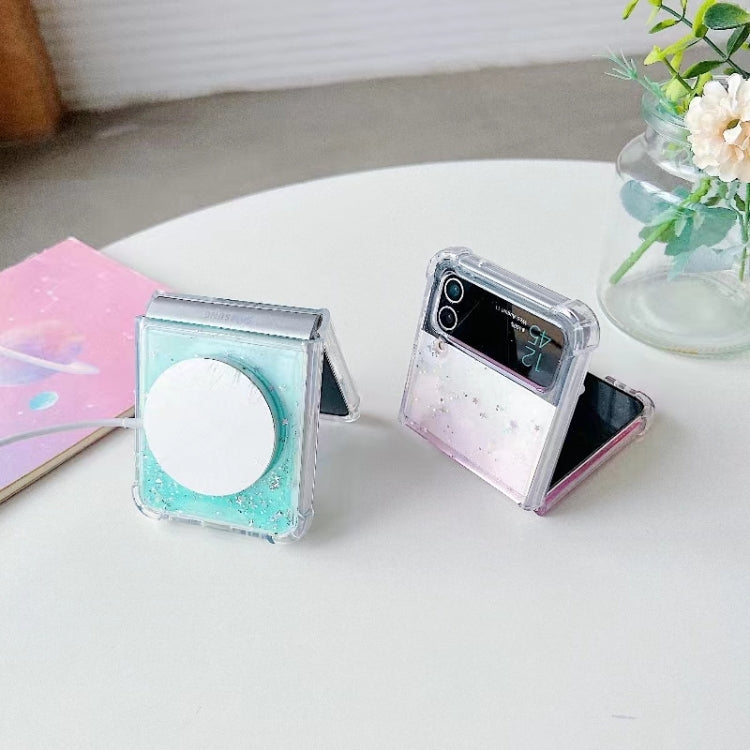 For Samsung Galaxy Z Flip3 Magsafe Glitter TPU Phone Case(White)