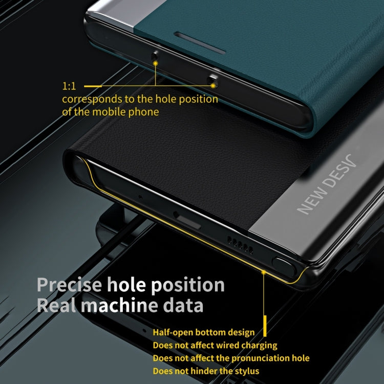 For Samsung Galaxy S24 Ultra 5G Side Electroplated Adsorption Leather Phone Case(Graphite Black) - Galaxy S24 Ultra 5G Cases by PMC Jewellery | Online Shopping South Africa | PMC Jewellery | Buy Now Pay Later Mobicred