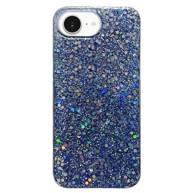 For iPhone 16e Glitter Sequins Epoxy TPU Phone Case(Blue)