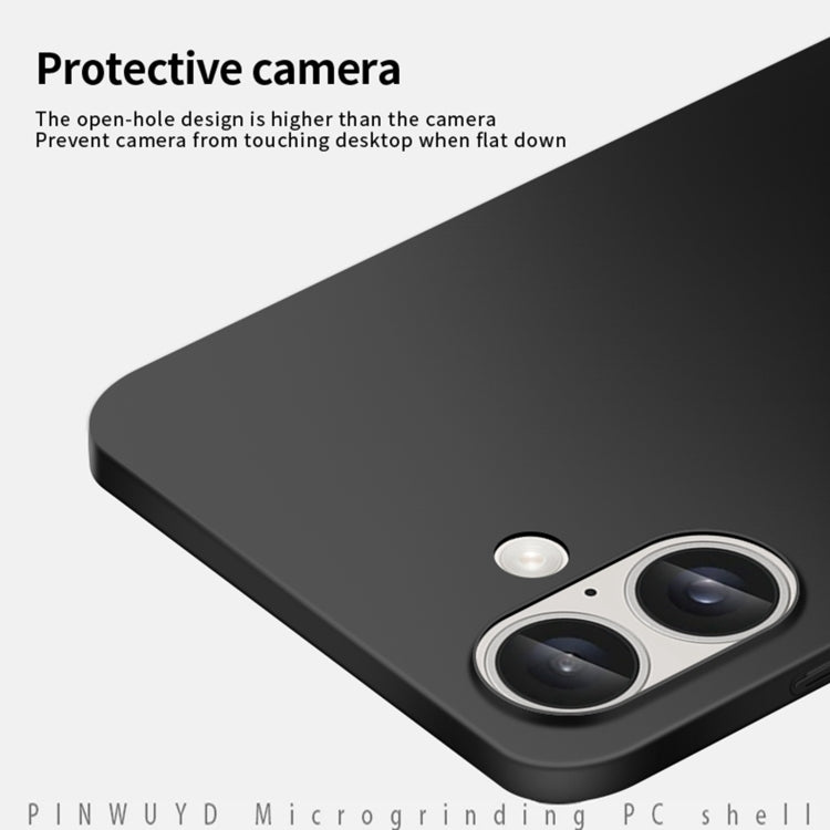 For iPhone 16 Plus PINWUYO Micro-Frosted PC Ultra-thin Hard Phone Case with Magsafe Magnetic Ring(Gold)
